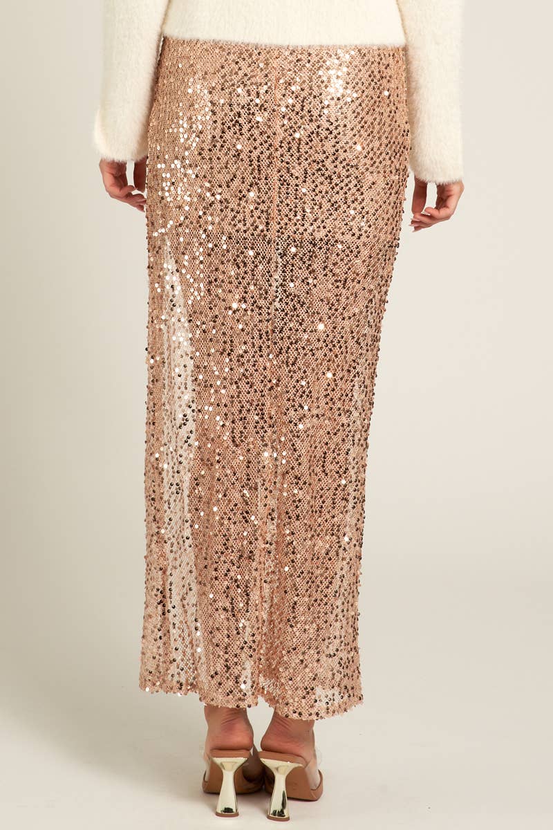 Sequin Layered Maxi Skirt