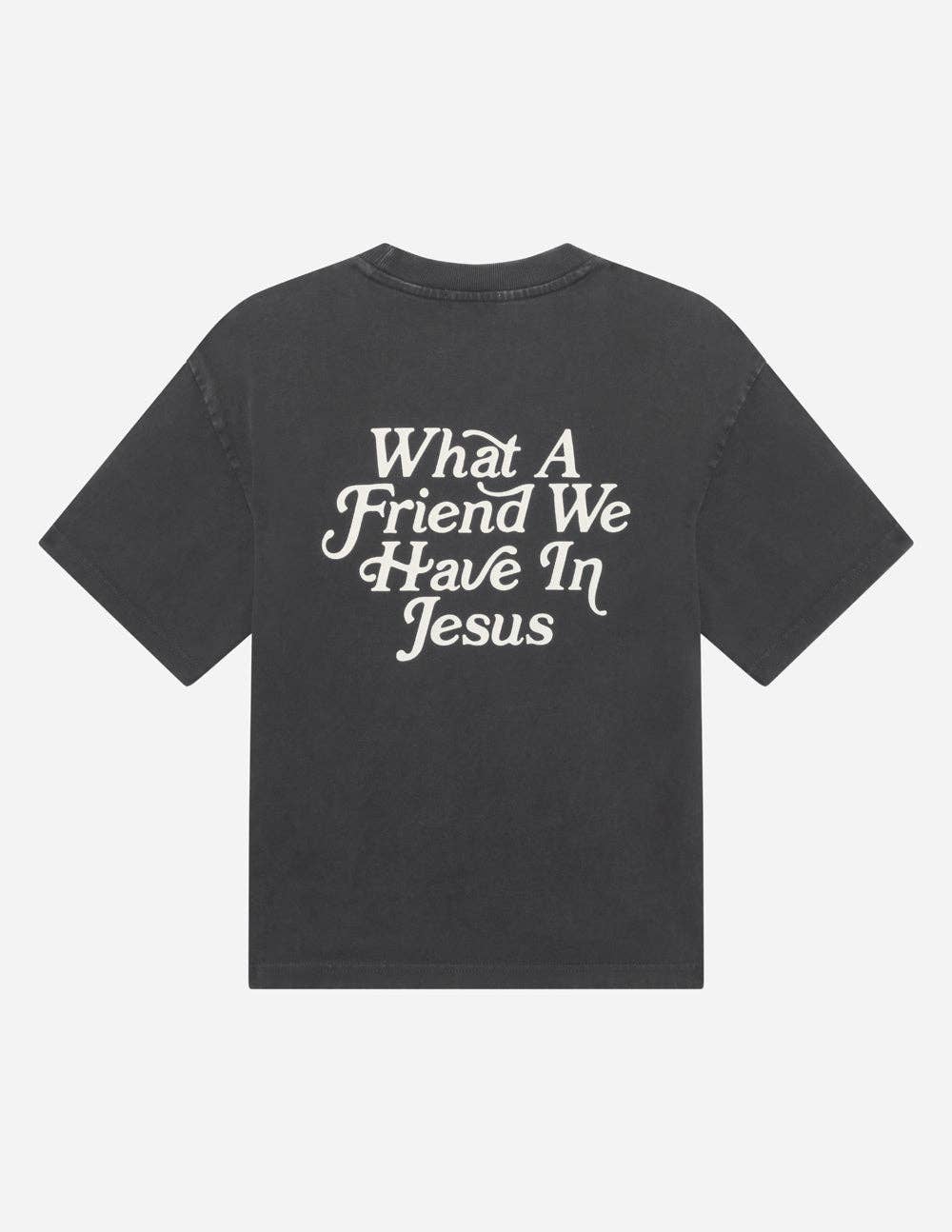 What a Friend in Jesus Heavyweight Tee — Black