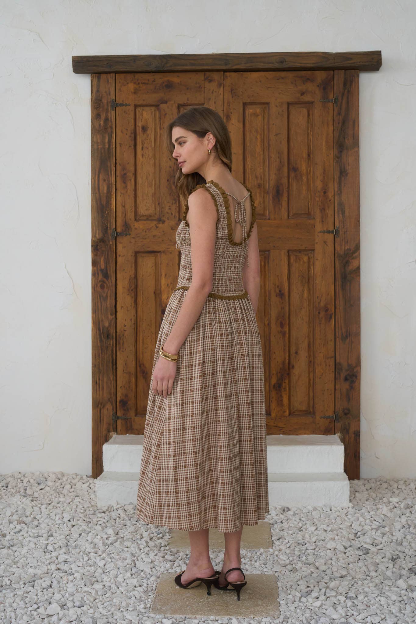 The Elodie Plaid Midi Dress