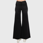 HIGH RISE BLACK WASHED WIDE LEG FLARE JEANS