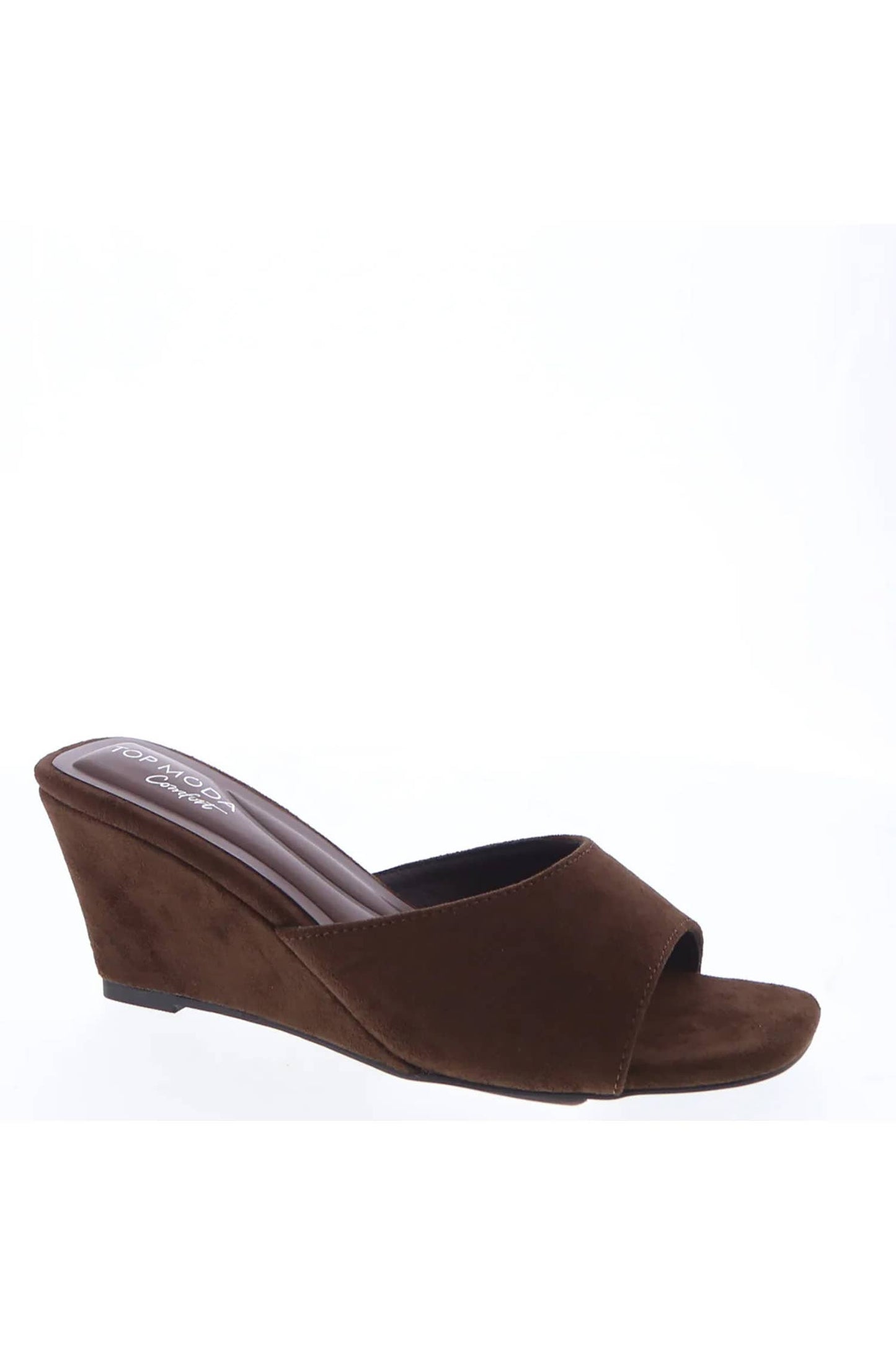 The Margaux Suede Wedge — Chocolate