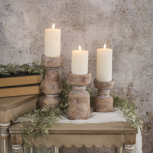 11.25" TERRACOTTA PILLAR CANDLE HOLDER