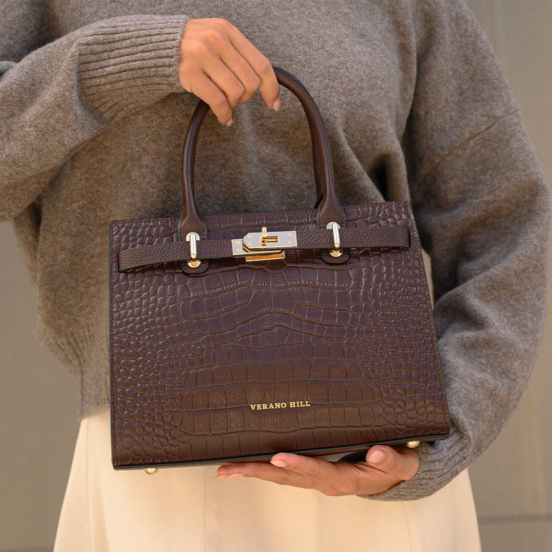 Marseille Handbag: Dark Brown