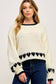 HEART CUFFS DROP SHOULDER KNIT SWEATER