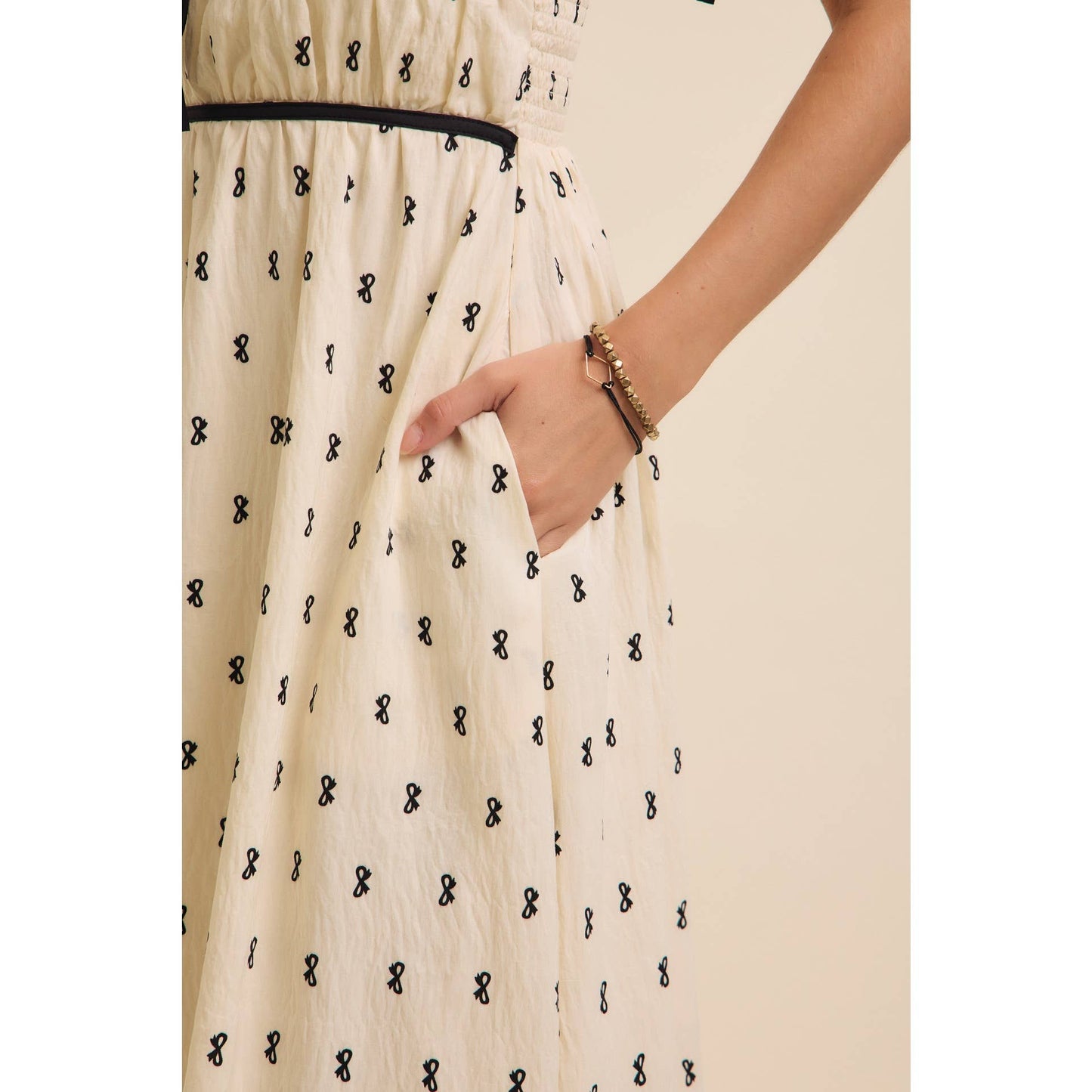 Bow-Printed Midi Dress