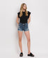 HIGH RISE DOUBLE BUTTON CUFF SHORTS