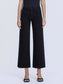HIGH RISE RAW HEM CROP JET BLACK WIDE LEG JEANS