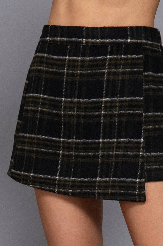 The Ivy Wrap Plaid Skort