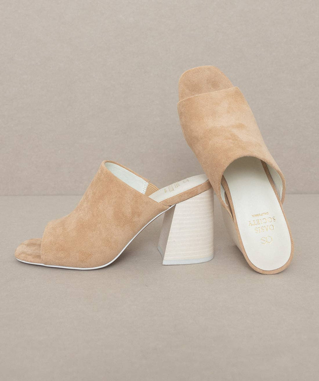 The Kathleen Almond | Block Heel Slides