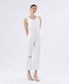 WHITE HIGH RISE UNEVEN RAW HEM CROP WIDE JEANS