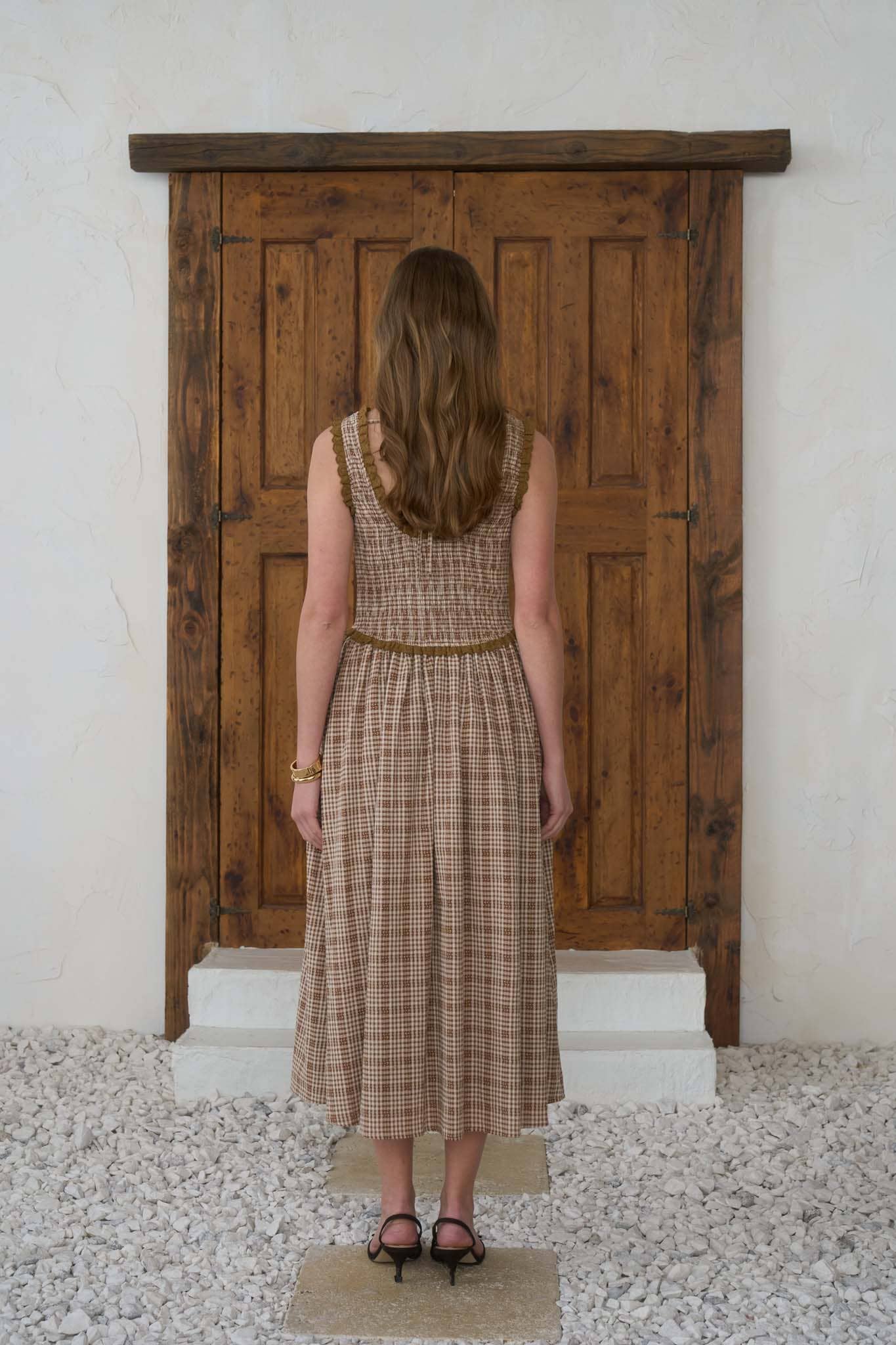 The Elodie Plaid Midi Dress