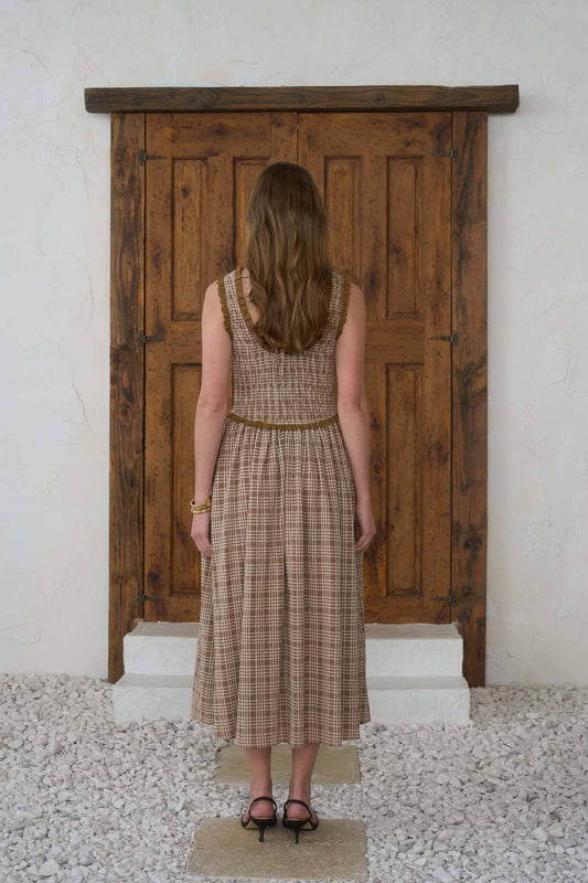 The Elodie Plaid Midi Dress