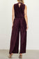 Pleated Velvet Jumpsuit