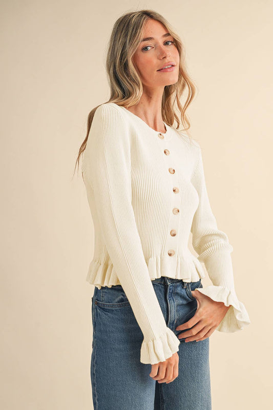 The Eloise Ruffle Cardigan