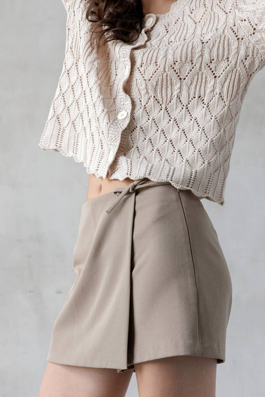Beige Mini Skort