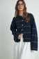 Button Front Striped Cardigan