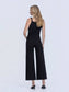 HIGH RISE RAW HEM CROP JET BLACK WIDE LEG JEANS