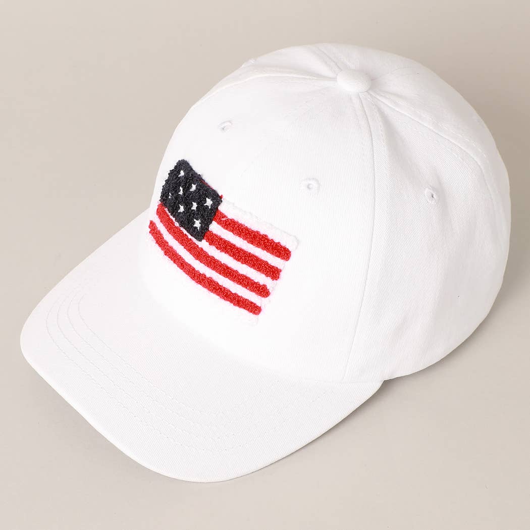 American Flag Chenille Patch Baseball Cap