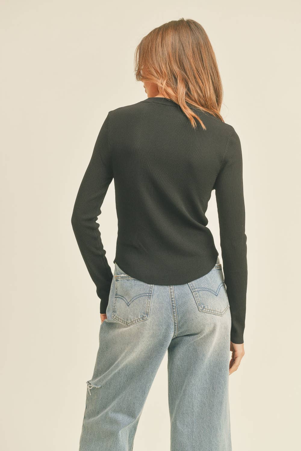 The Claire Ribbed Knit — Black