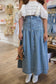 Denim Button Down Skirt