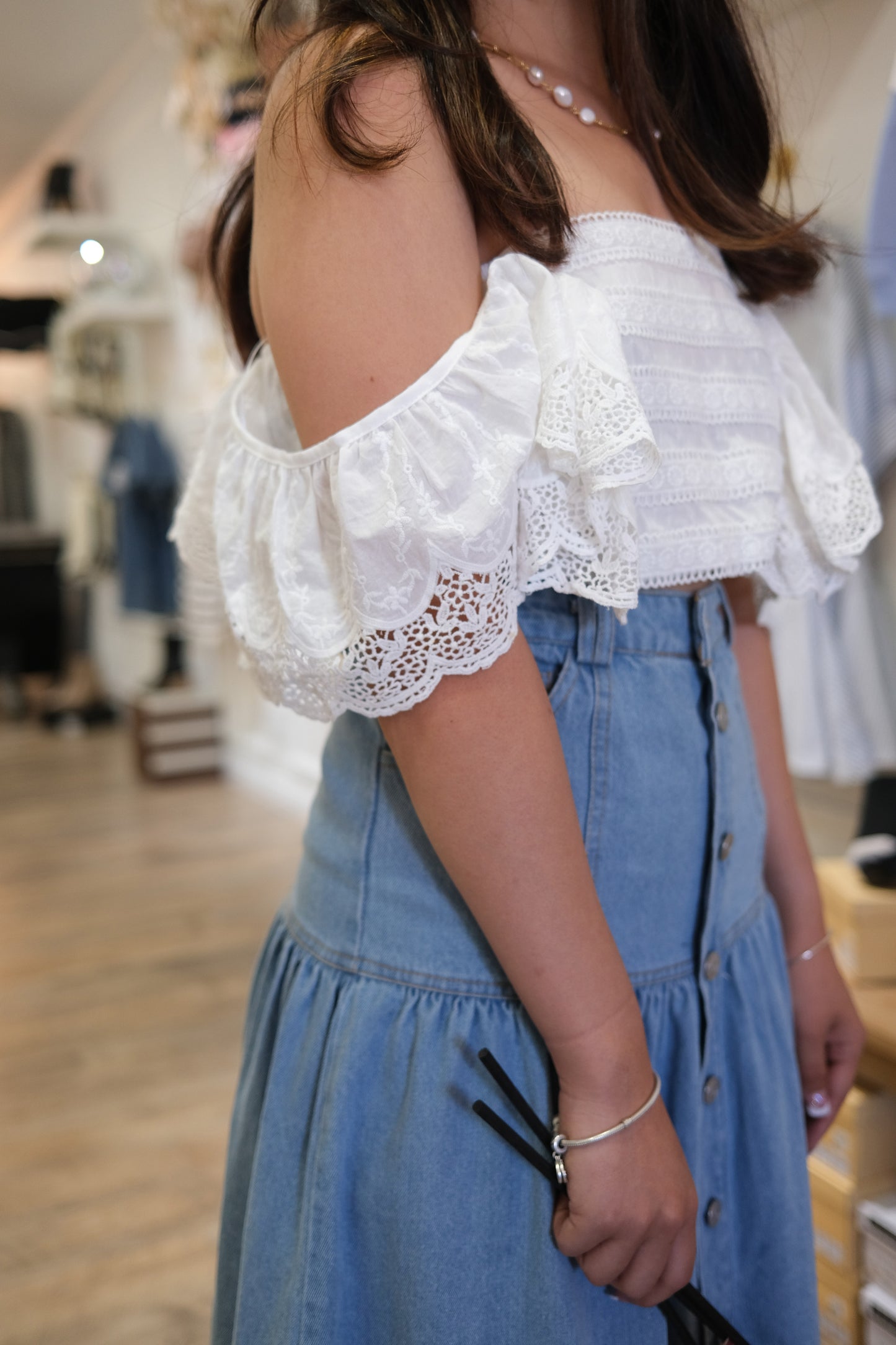 Denim Button Down Skirt