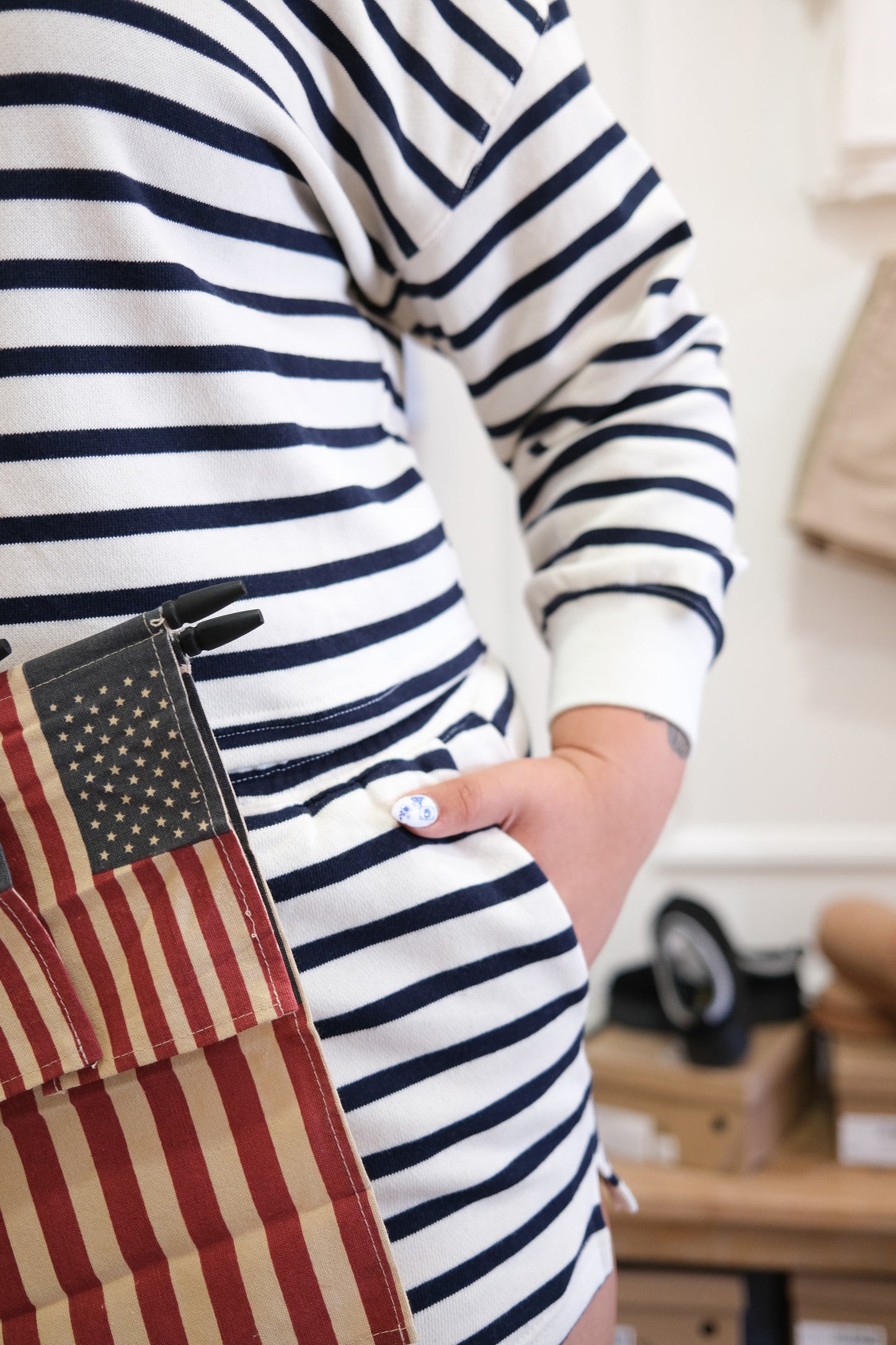 Navy Stripe Shorts