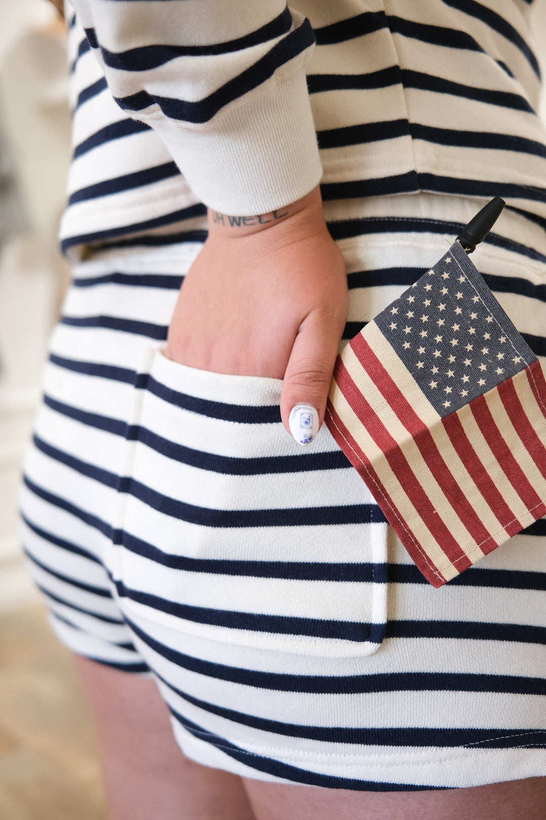 Navy Stripe Top