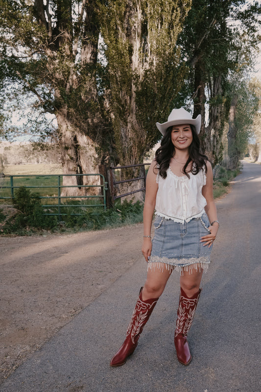 The Rhinestone Rodeo Pearl Skirt