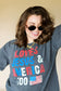 LOVE JESUS & AMERICA TOO GRAPHIC TEE