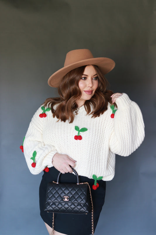 Cherry Knit Sweater