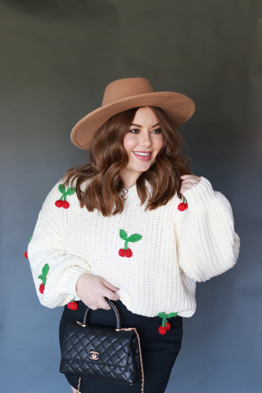 Cherry Knit Sweater