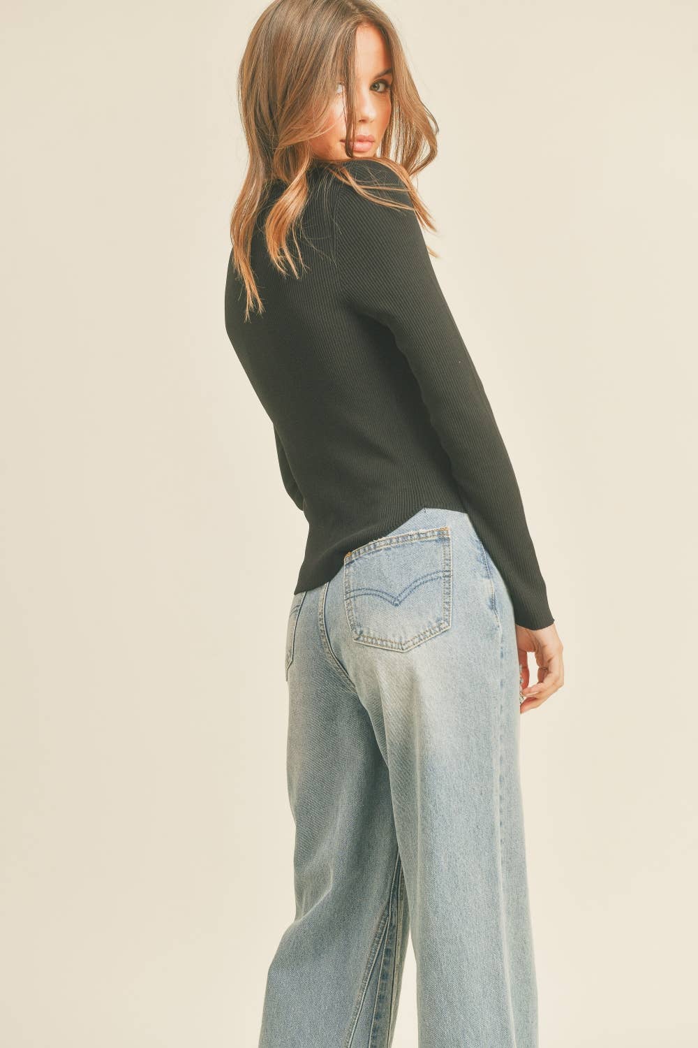 The Claire Ribbed Knit — Black