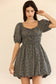GINGHAM PUFF SLEEVE MINI DRESS