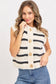 Striped Button-Closure Sweater Knit Sleeveless Top