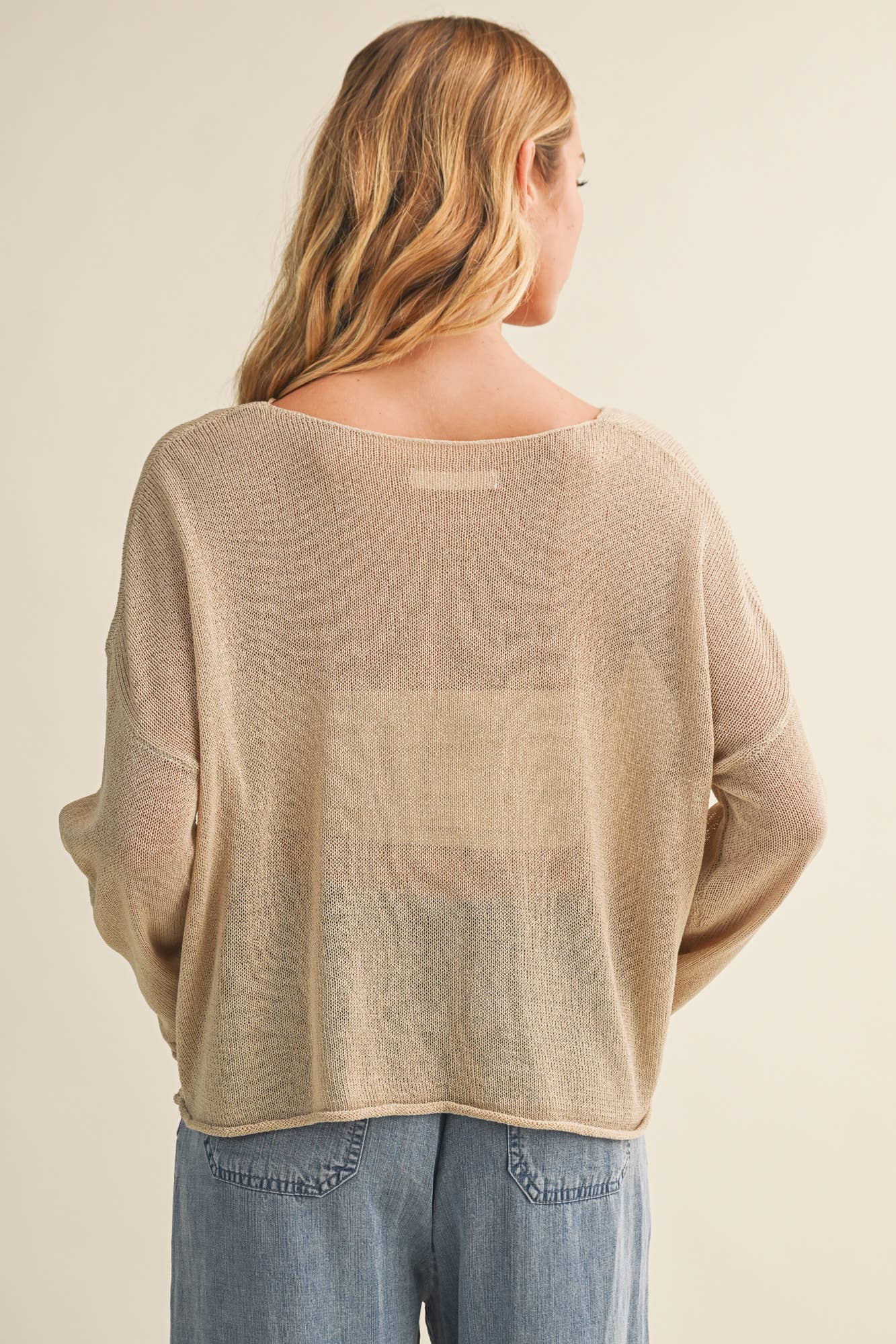 Mustard Seed - Sheer Knit Dropped Shoulder Pullover
: DUST SAGE / L