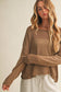 Mustard Seed - Sheer Knit Dropped Shoulder Pullover
: Black / L