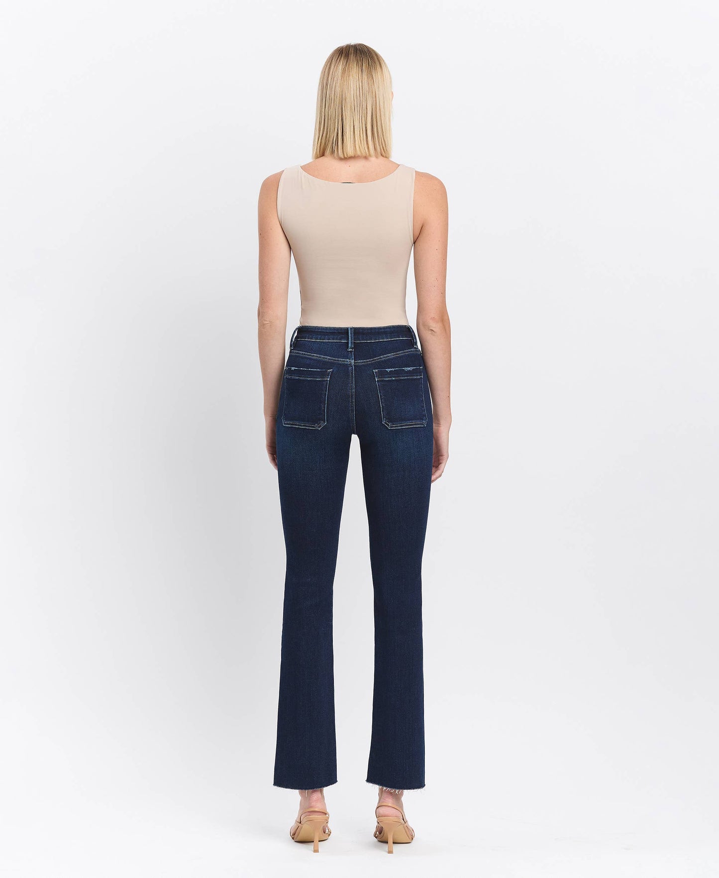 HIGH RISE MINI BOOTCUT JEANS