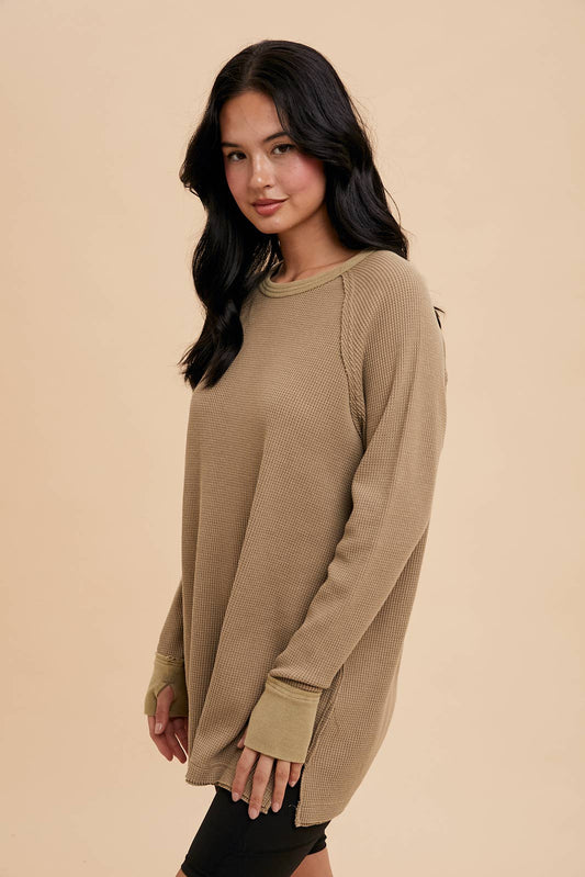 GARMENT WASHED THERMAL TUNIC