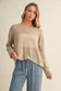 Mustard Seed - Sheer Knit Dropped Shoulder Pullover
: Black / L