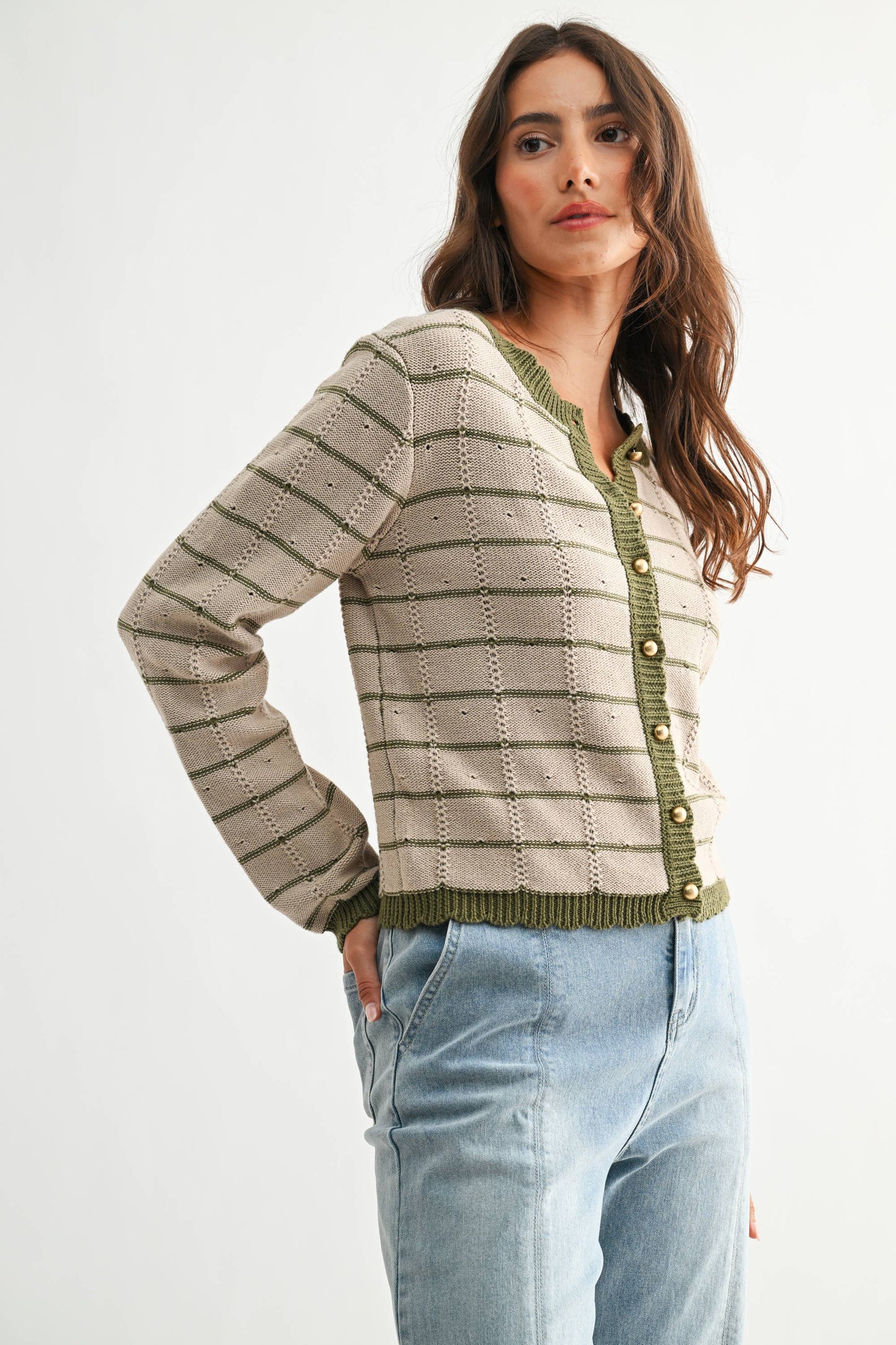 The Olive Grove Button-Up Cardigan