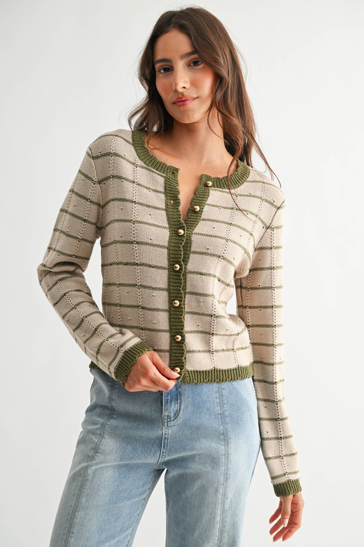 The Olive Grove Button-Up Cardigan