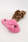 FLUFFY FUR CROSS UPPER COZY SLIPPERS