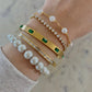 Pearls Adjustable Beaded Bracelet 18k Gold Filled boxy chain