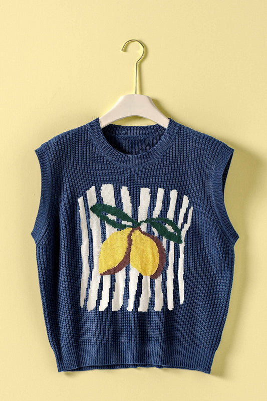 Lemon Graphic Knit Vest