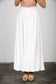 Blu Pepper - SMOCKED WAIST RUFFLE DETAIL BUTTON DOWN MIDI SKIRT: NATURAL