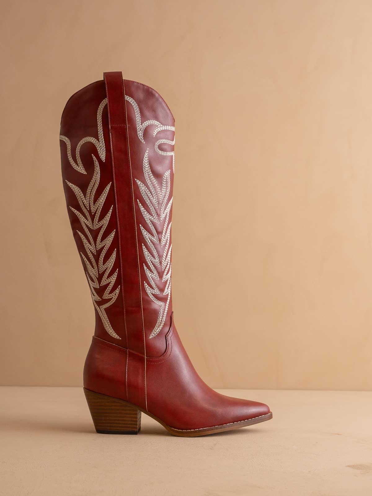 The Samara | Red Embroidered Tall Boot