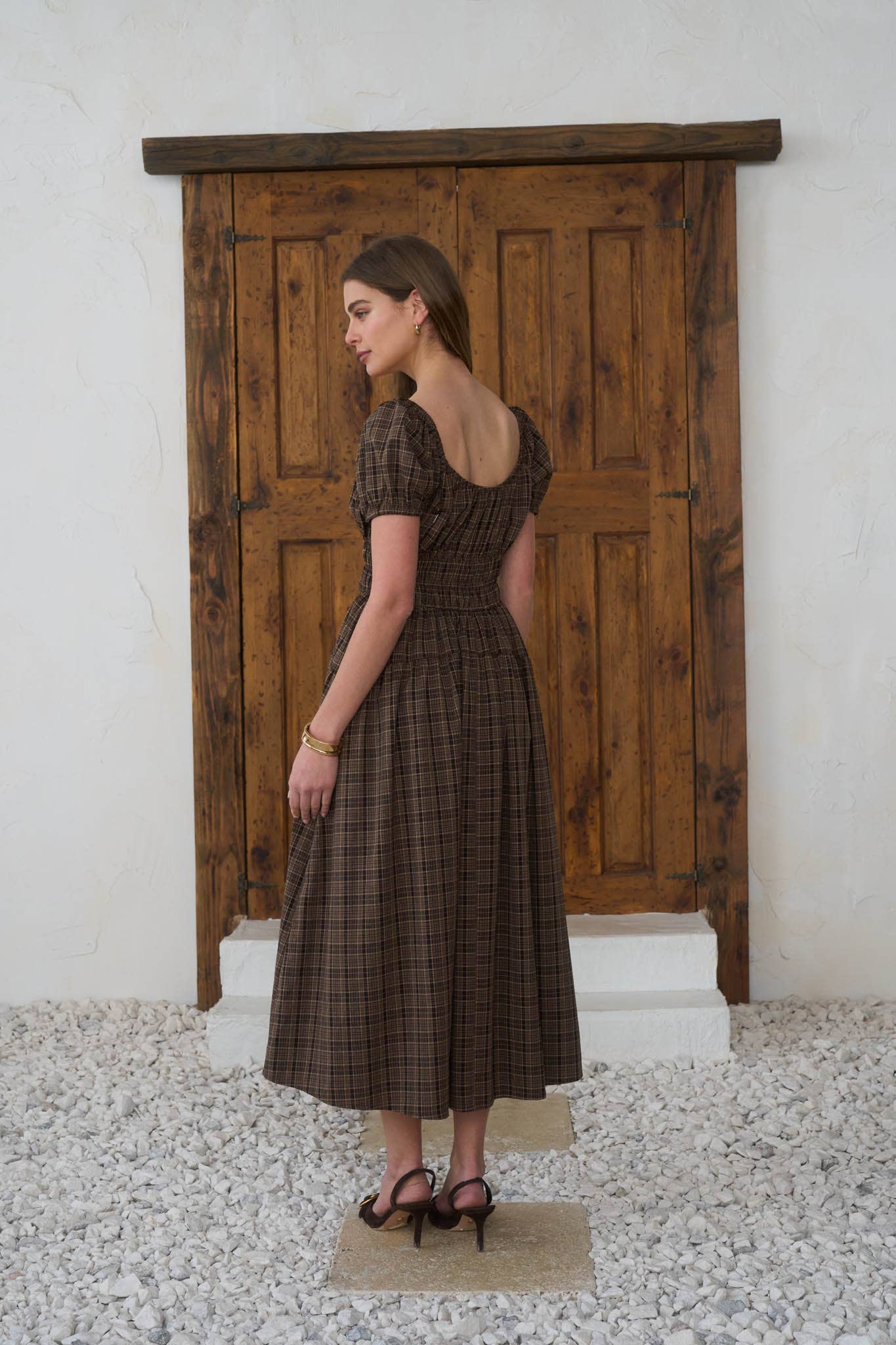 The Clara Plaid Midi Dress