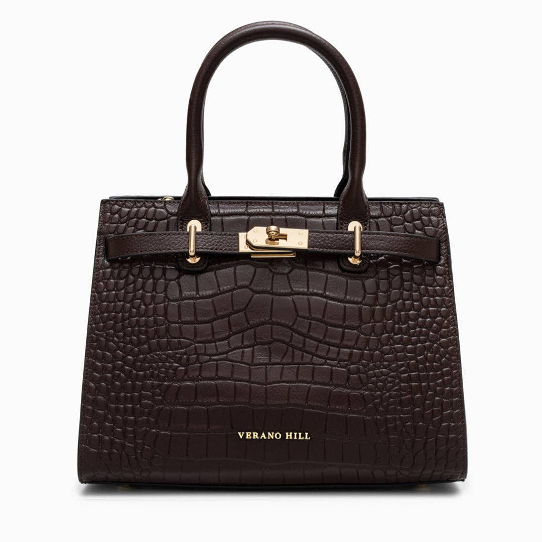 Marseille Handbag: Dark Brown
