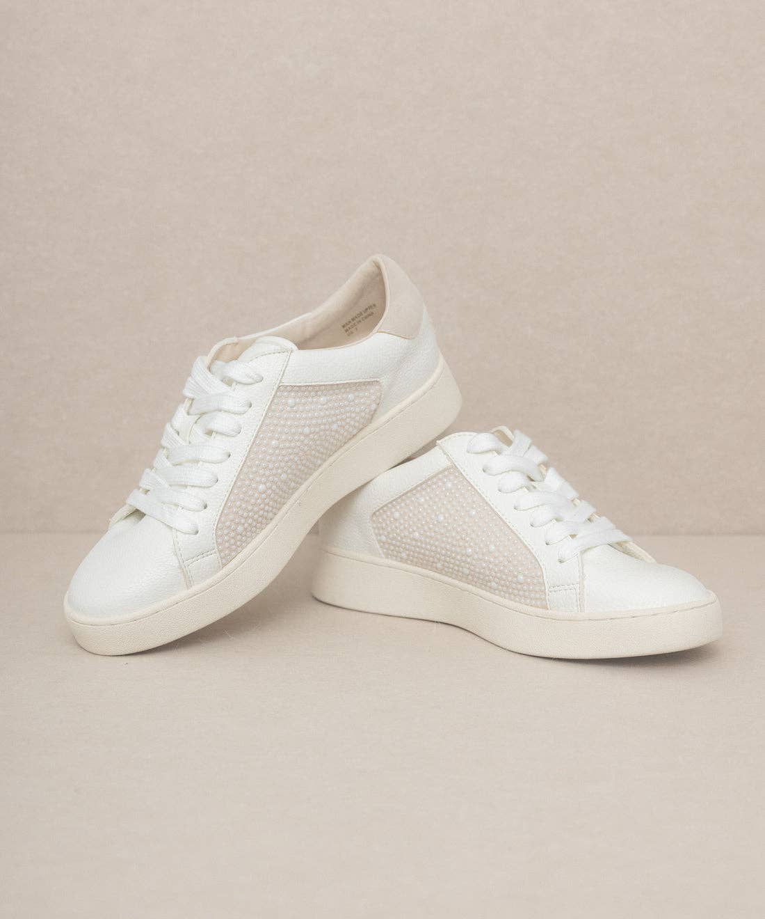 Pearl Studded Paneled Sneaker