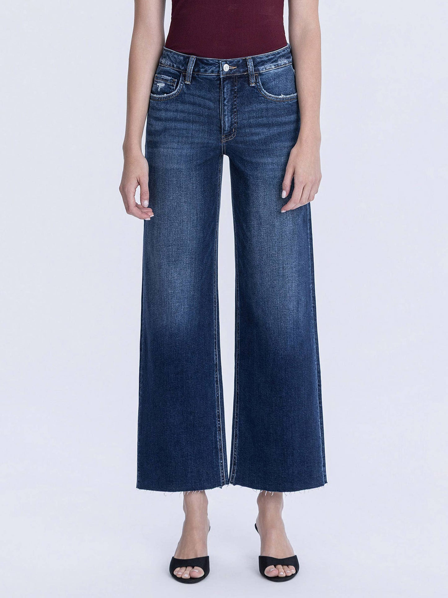 TUMMY CONTROL SUPER HIGH RISE WIDE LEG JEANS